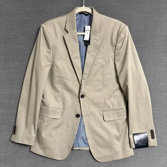 NEW Banana Republic Sport Coat 38R Standard Fit Tan Beige Cotton Stretch Casual